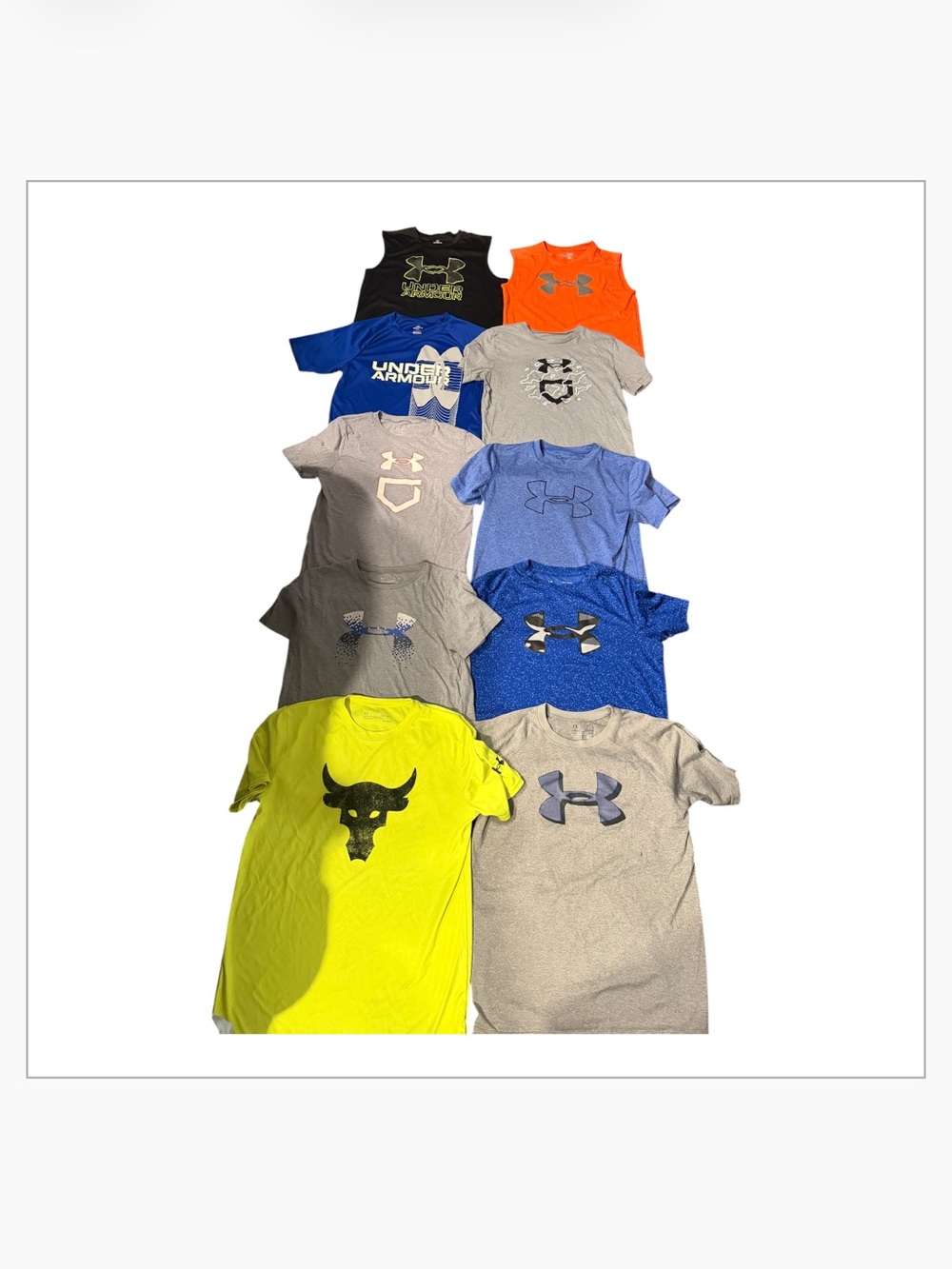 Under Armour youth large athletic shirts - 10 shirts